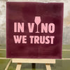 Tile with Print - In Vino We Trust Aubergine
