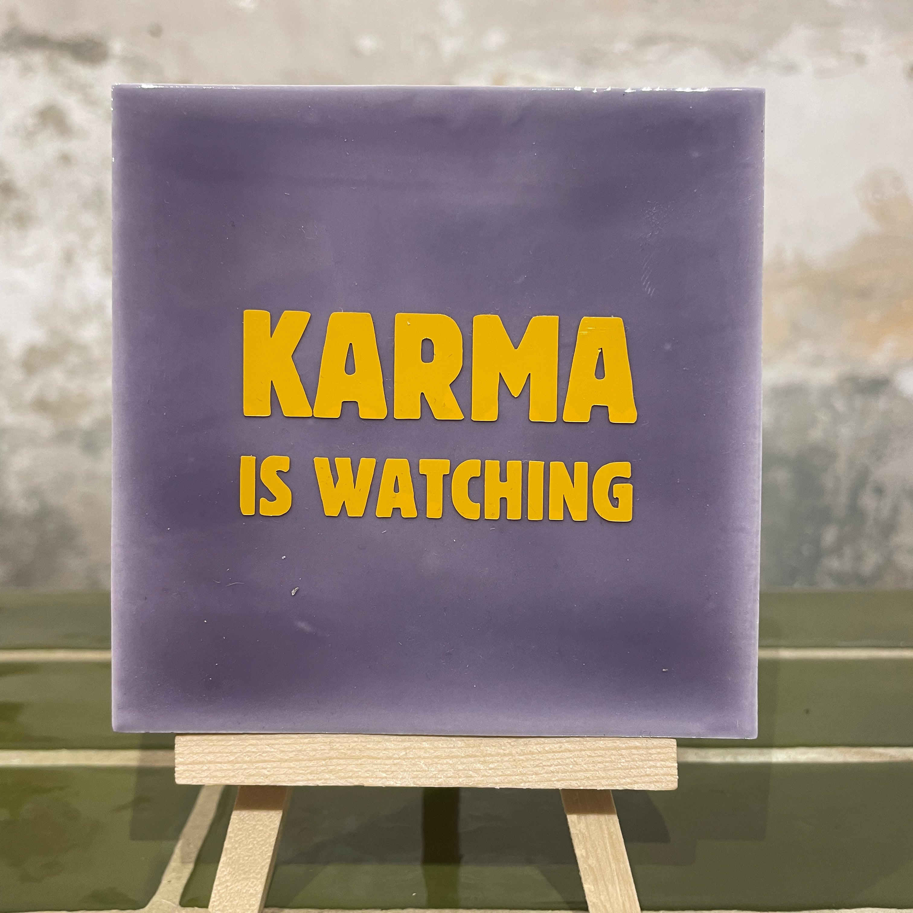 Tile with print - Karma Lila
