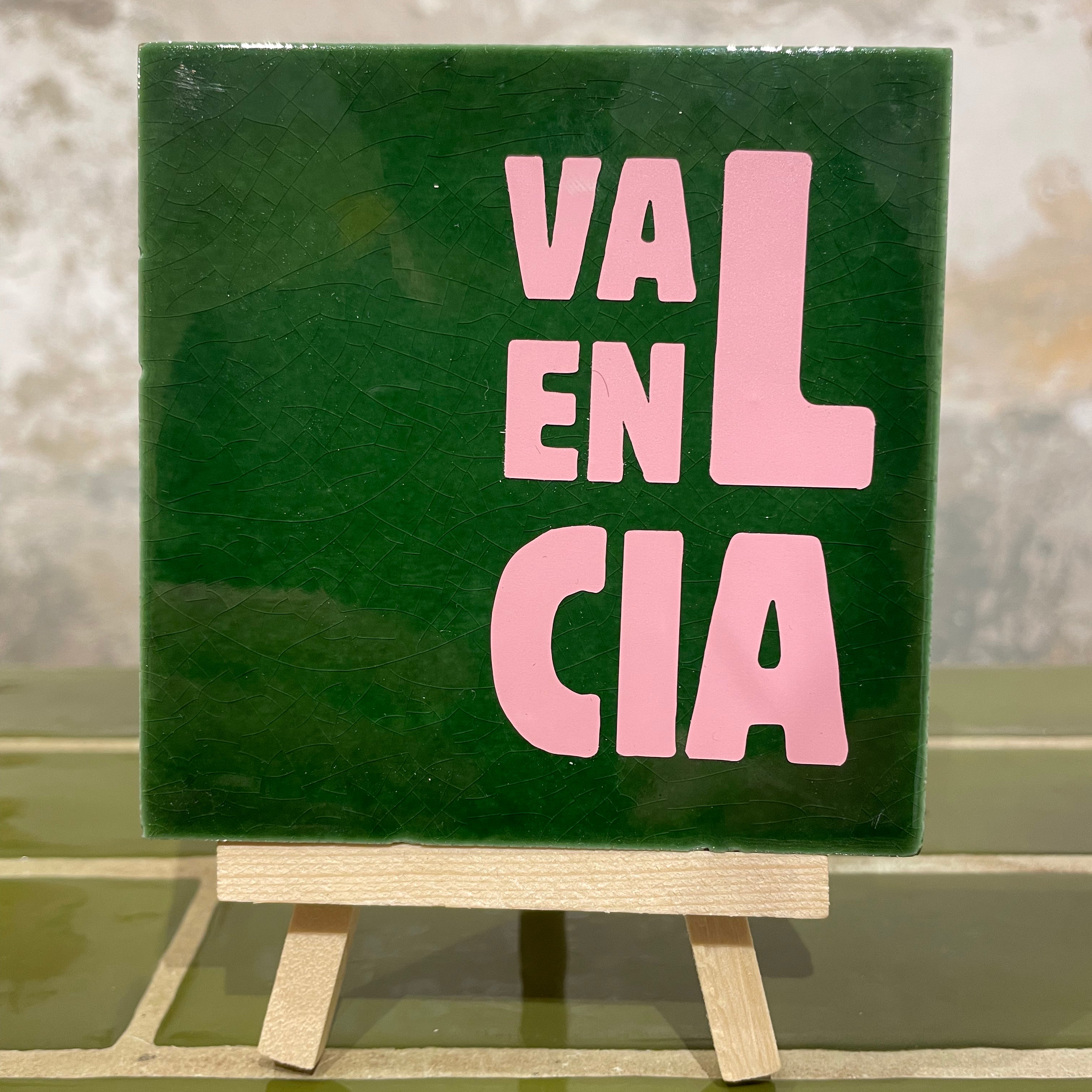 Azulejo artesanal “Valencia” – Recuerdo con alma (2 - Dark Green)