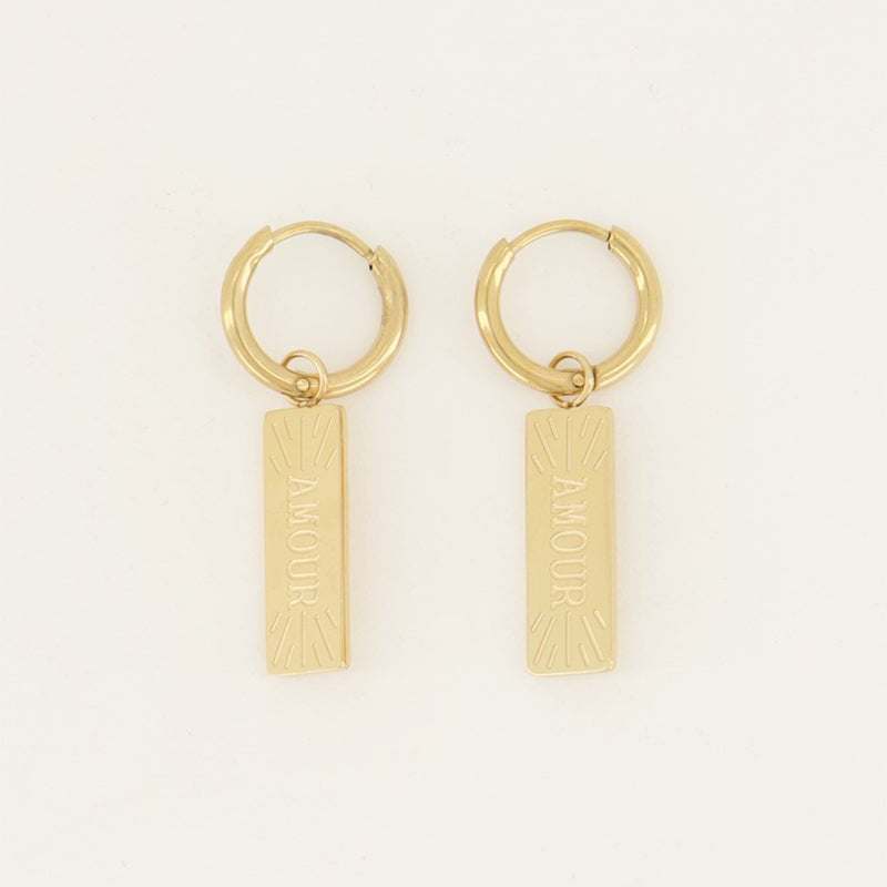 Amour Charm Earrings – Stainless Steel - Musgo Bazar