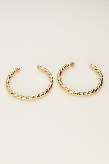 Bold Statement Braided Hoop Earrings – Large - Musgo Bazar