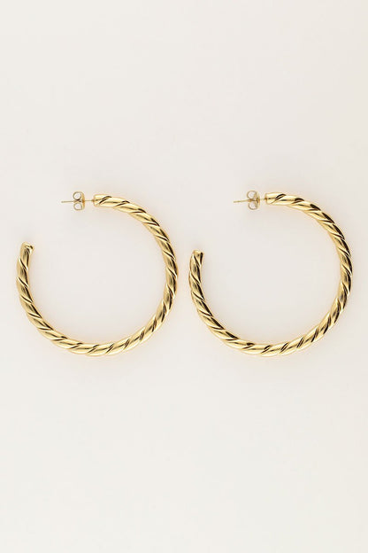 Bold Statement Braided Hoop Earrings – Large - Musgo Bazar