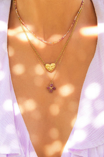 Botanical Flower Heart Pendant Necklace – My Jewellery - Musgo Bazar