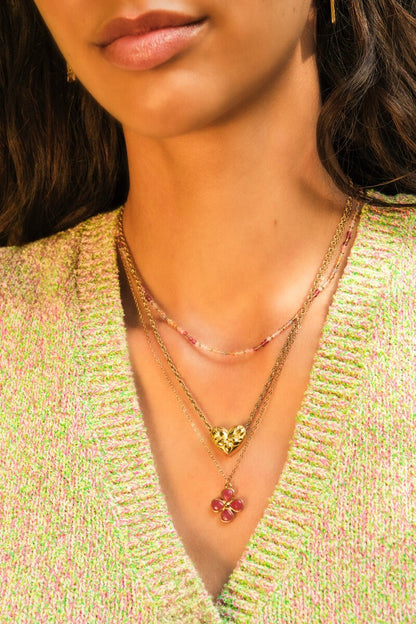 Botanical Pink Clover Pendant Necklace – My Jewellery - Musgo Bazar