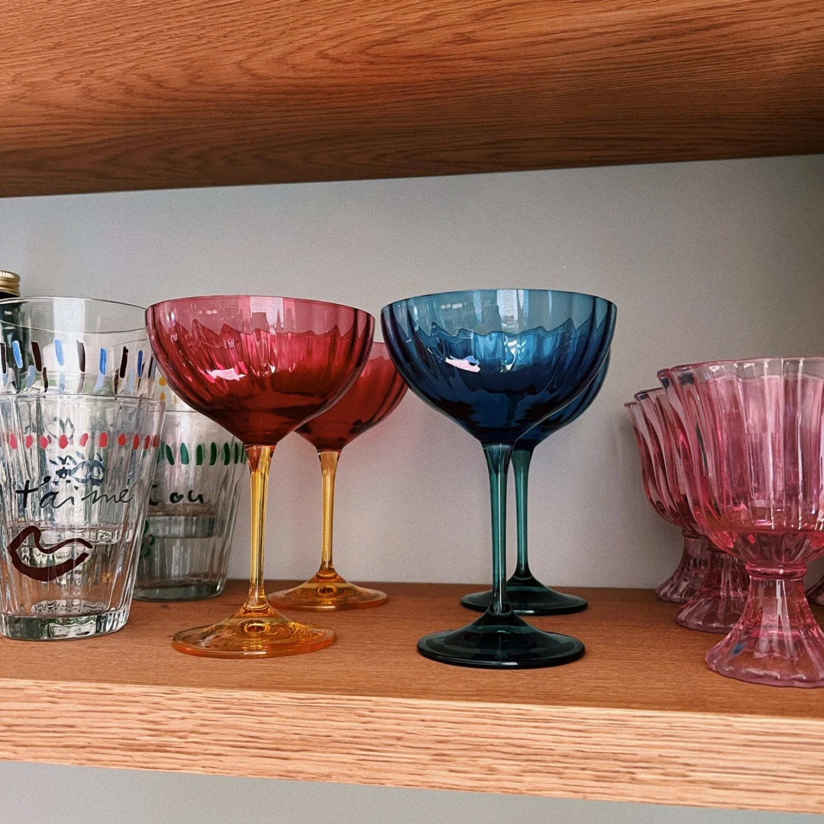 Champagne Glass Jazzy Blue - Musgo Bazar