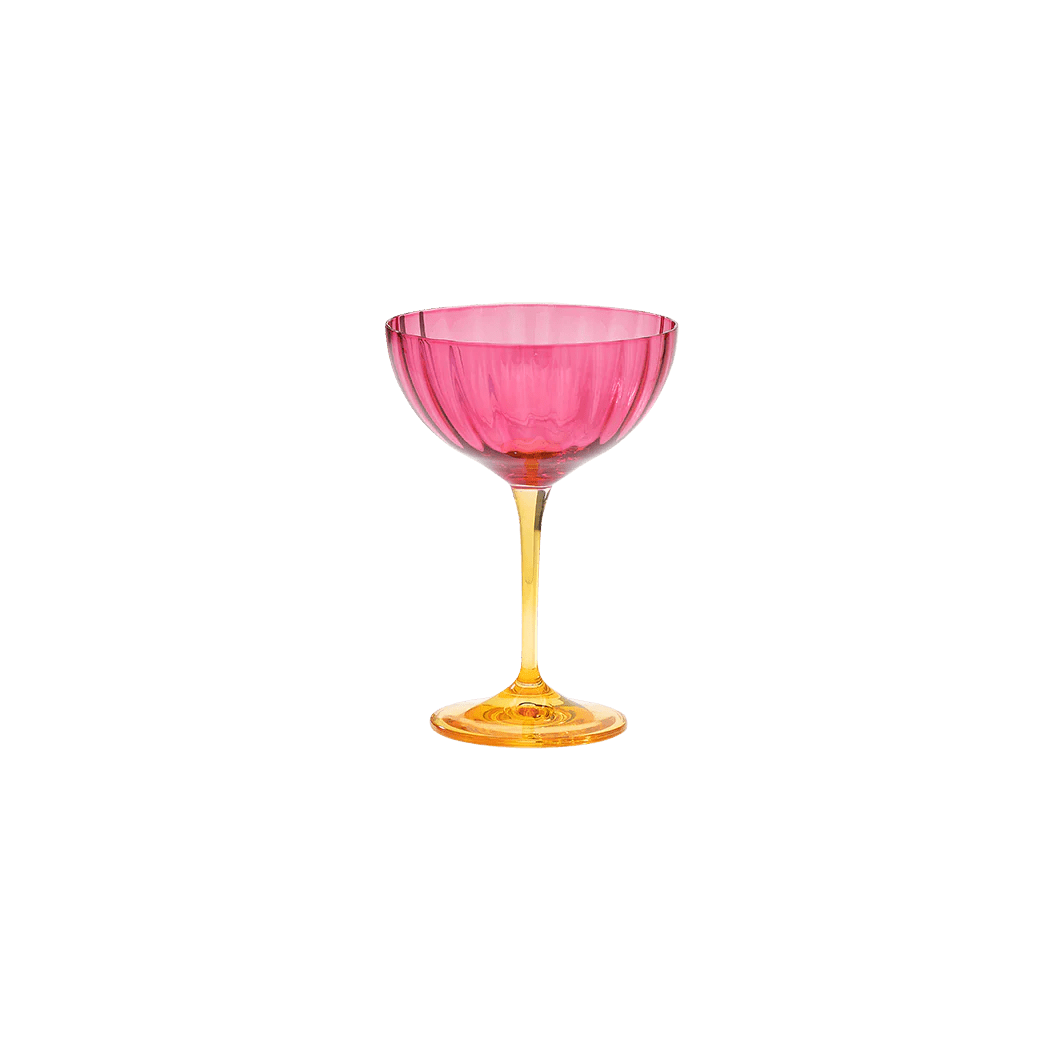 Champagne Glass Jazzy Pink Optic - Musgo Bazar