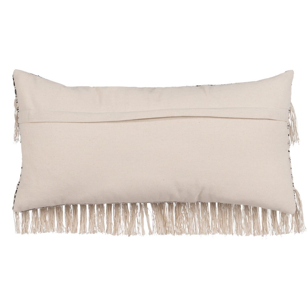 CUSHION BEIGE - BLACK COTTON DECORATION 30 X 60 CM - Musgo Bazar