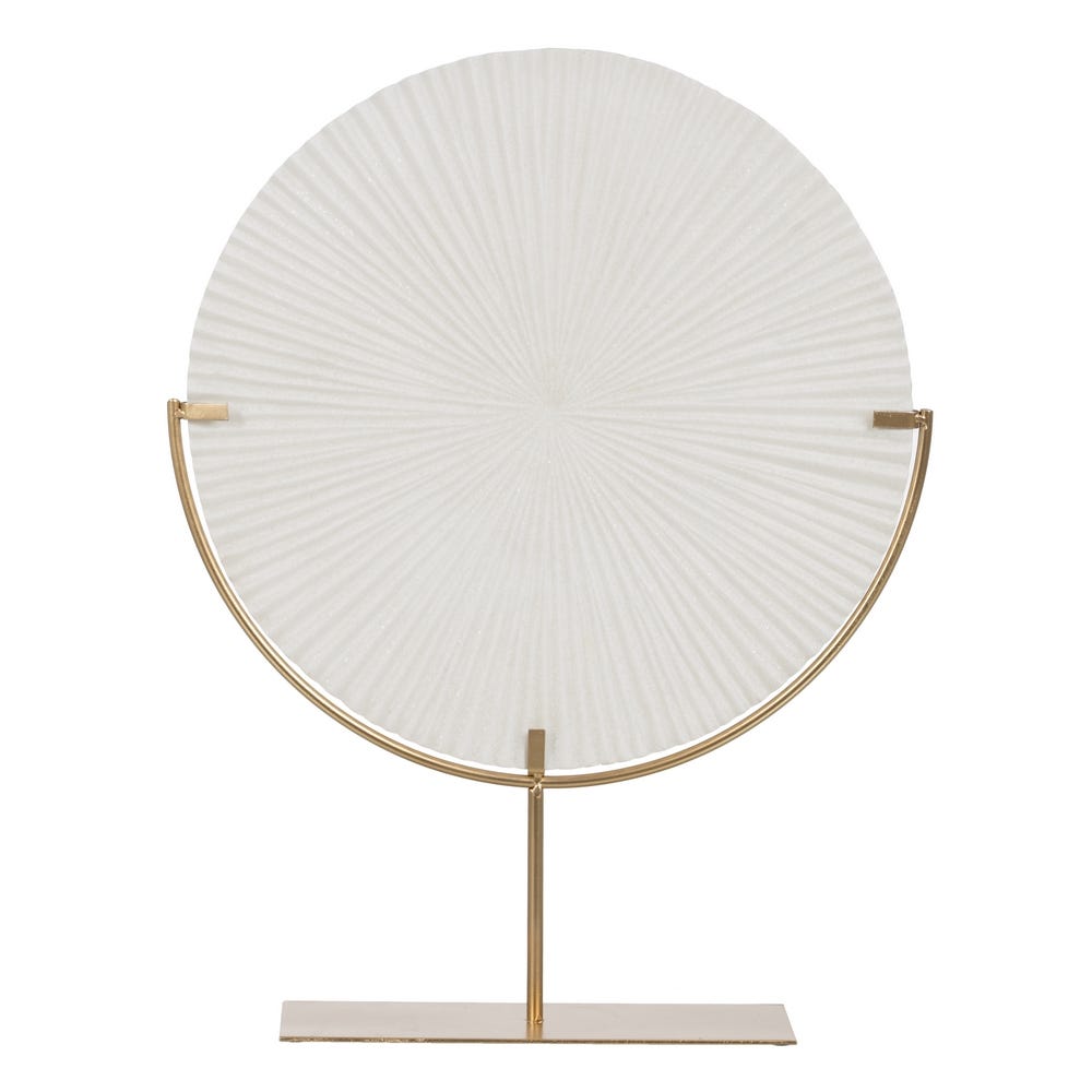 FIGURE CIRCLE WHITE - GOLD RESIN 45 X 10 X 57 CM - Musgo Bazar