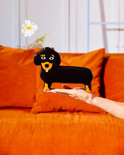 Fluid Market - Vase Teckel Dog - Musgo Bazar