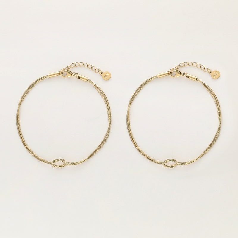Forever Connected Bracelet Set – Minimalist Stainless Steel - Musgo Bazar