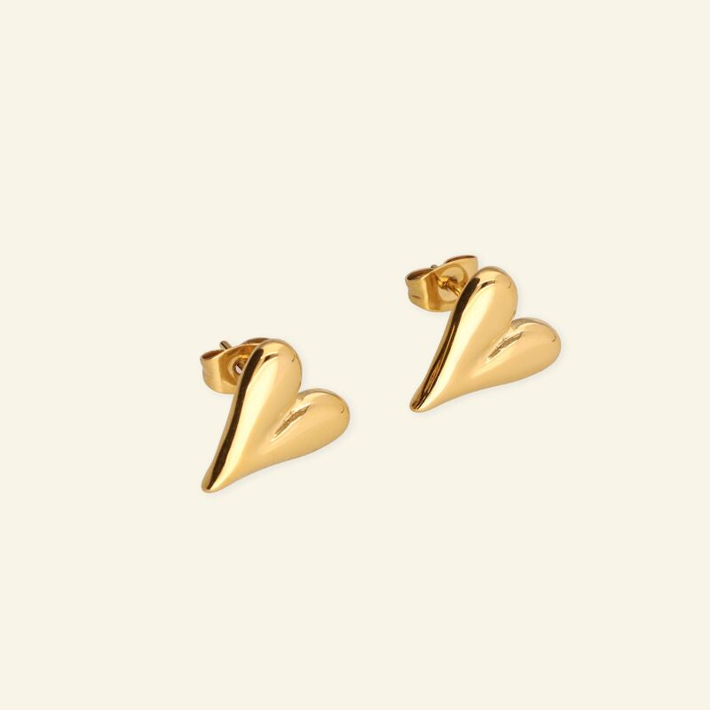 Heart Stud Earrings – Stainless Steel - Musgo Bazar