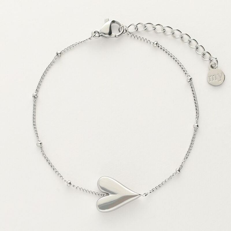 Horizontal Heart Bracelet – Stainless Steel - Musgo Bazar