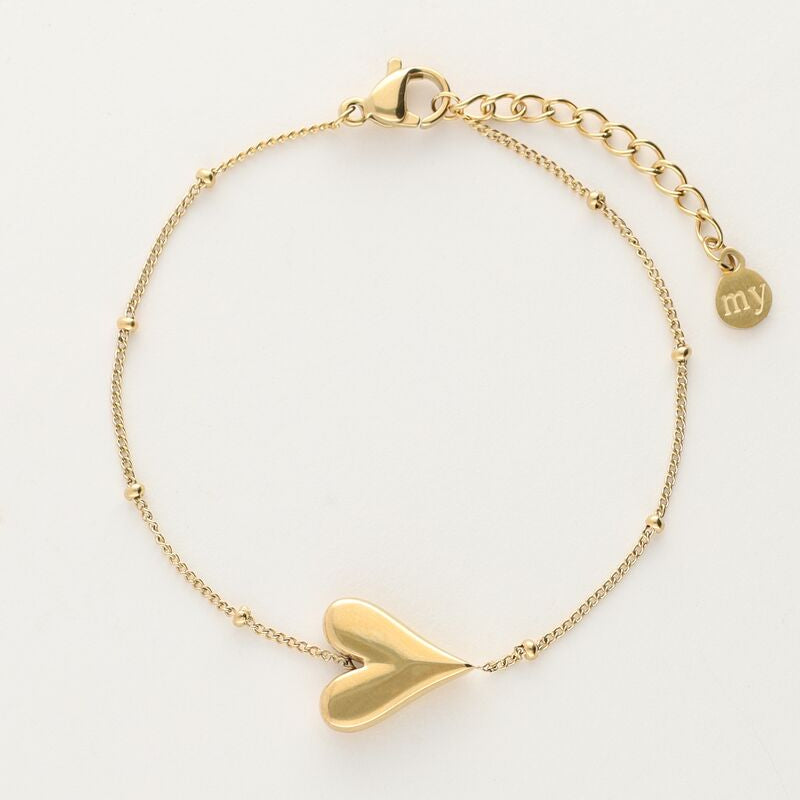 Horizontal Heart Bracelet – Stainless Steel - Musgo Bazar