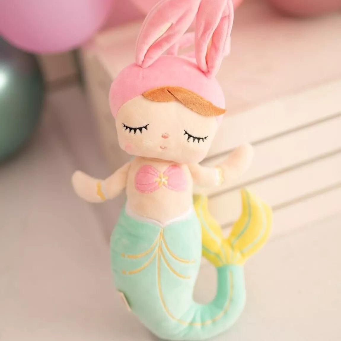 Mermaid Cloth Doll - Turquoise - Musgo Bazar