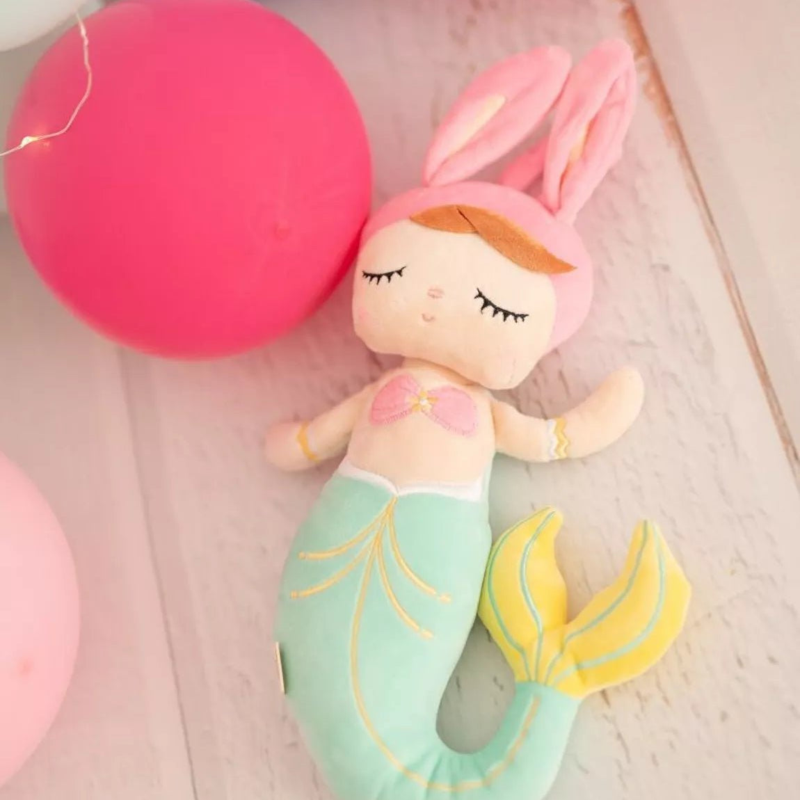 Mermaid Cloth Doll - Turquoise - Musgo Bazar