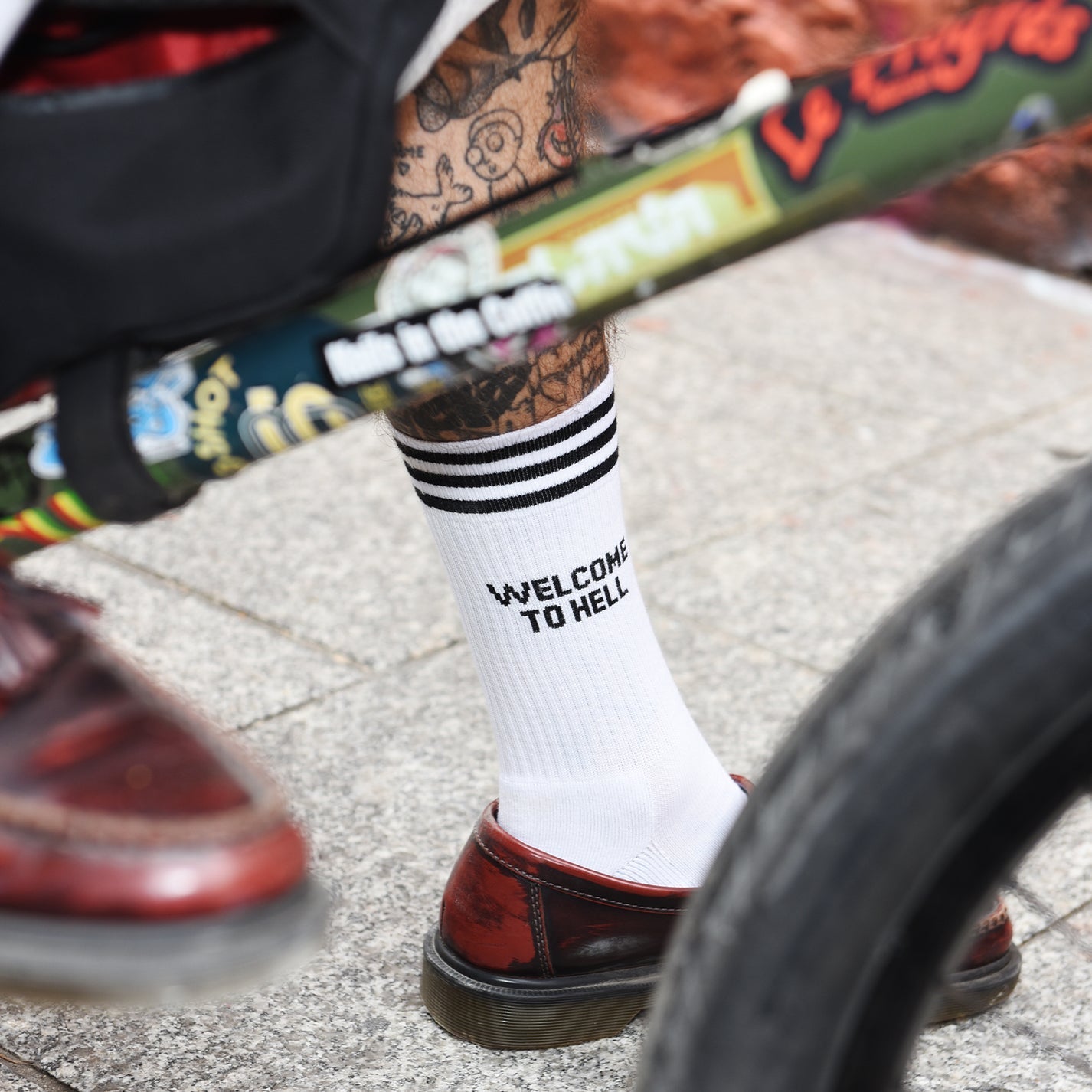 Mothersocker Socks – Welcome to Hell – White - Musgo Bazar