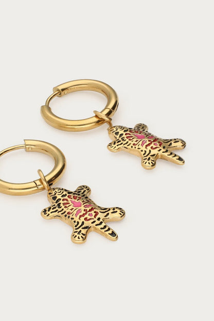 Mystic Leopard Hoop Earrings – Stainless Steel - Musgo Bazar