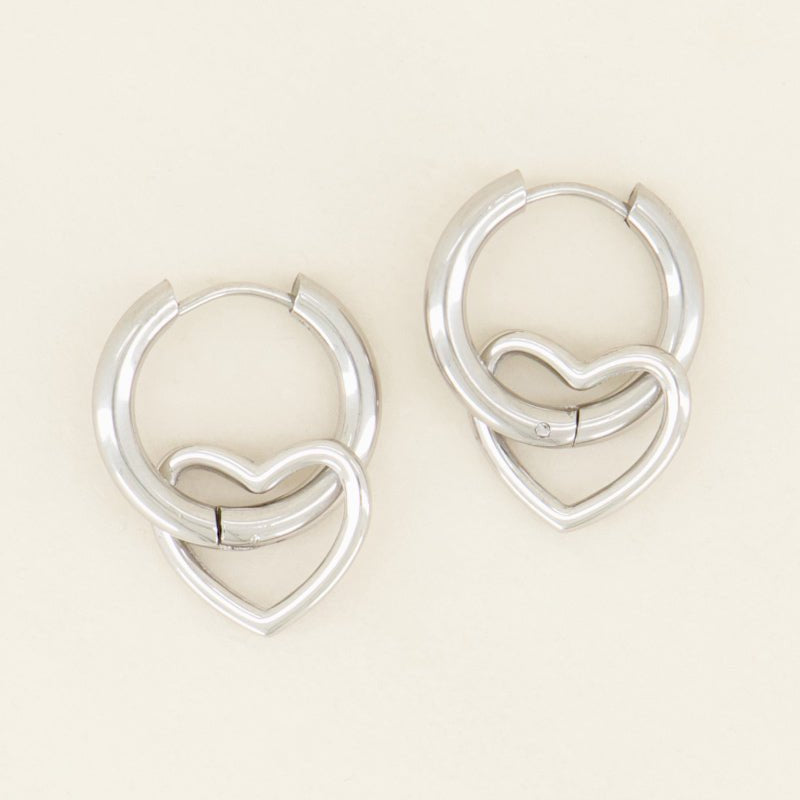 Open Heart Earrings – Stainless Steel - Musgo Bazar
