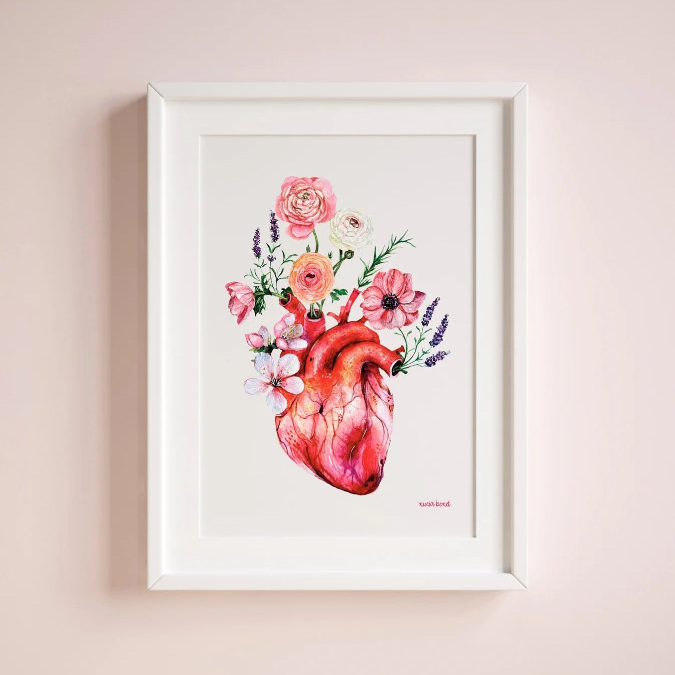 Print Nuria - Corazon Floral - Musgo Bazar