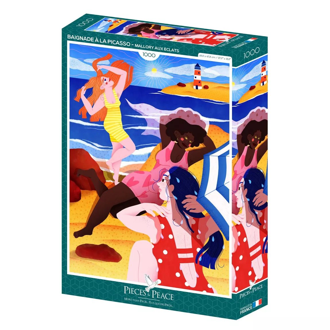 Puzzle - Baignade A La Picasso - Mallory Aux Eclats - 1000 pieces - Musgo Bazar
