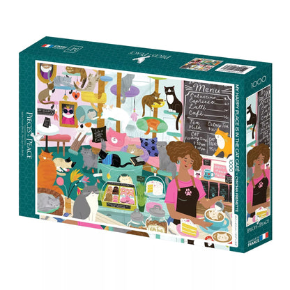 Puzzle - Cat Cafe - Cynthia Frenette - 1000 pieces - Musgo Bazar
