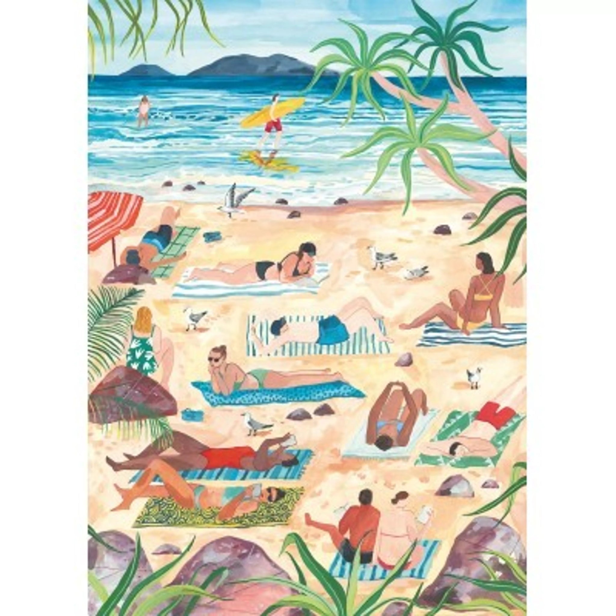 Puzzle - Day At The Beach - Miranda Sofroniou - 1000 Pieces - Musgo Bazar