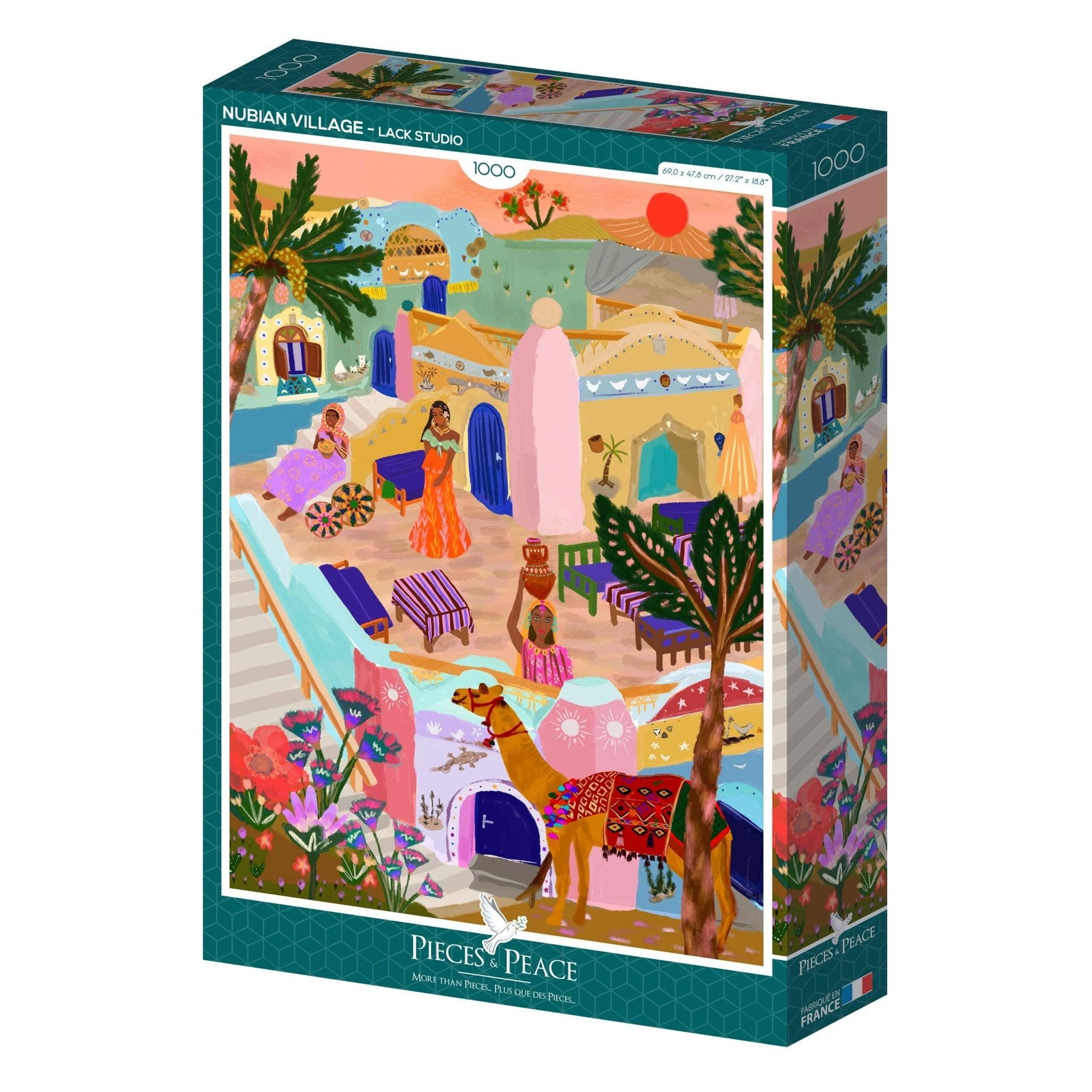 Puzzle - Nubian Village - Lack Studio - 1000 pieces - Musgo Bazar