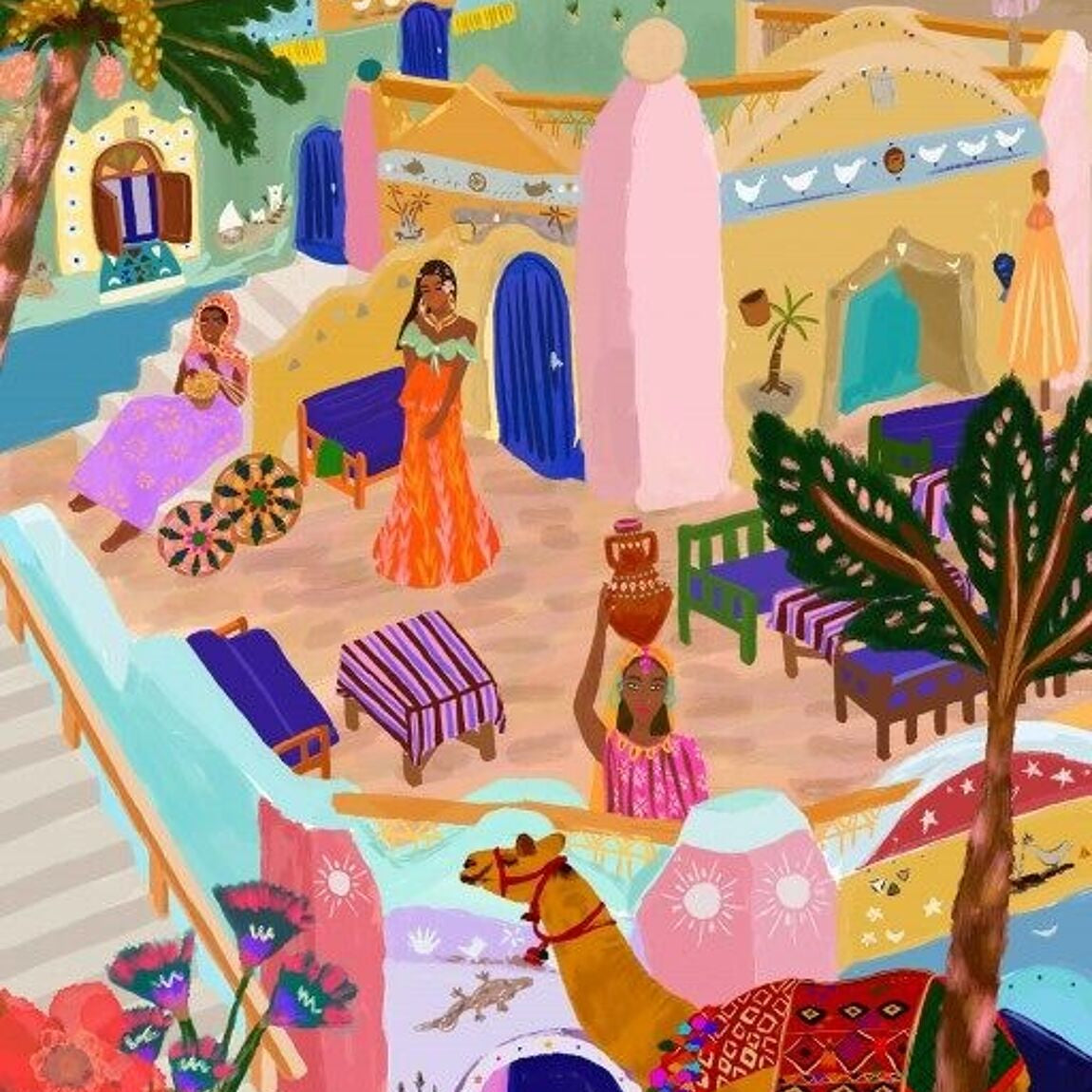 Puzzle - Nubian Village - Lack Studio - 1000 pieces - Musgo Bazar