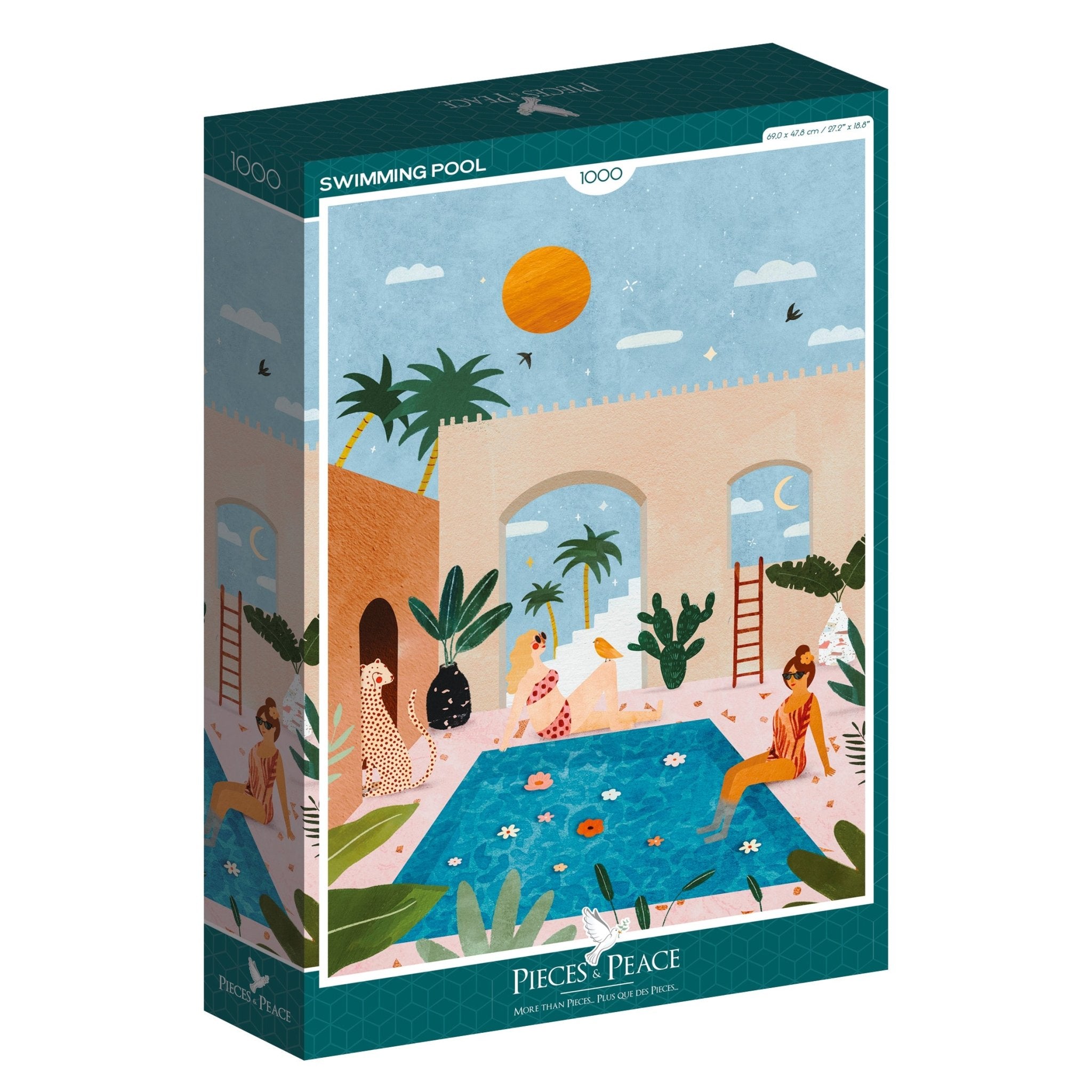 Puzzle - Swimming Pool - Laura Lhuillier - 1000 pieces - Musgo Bazar