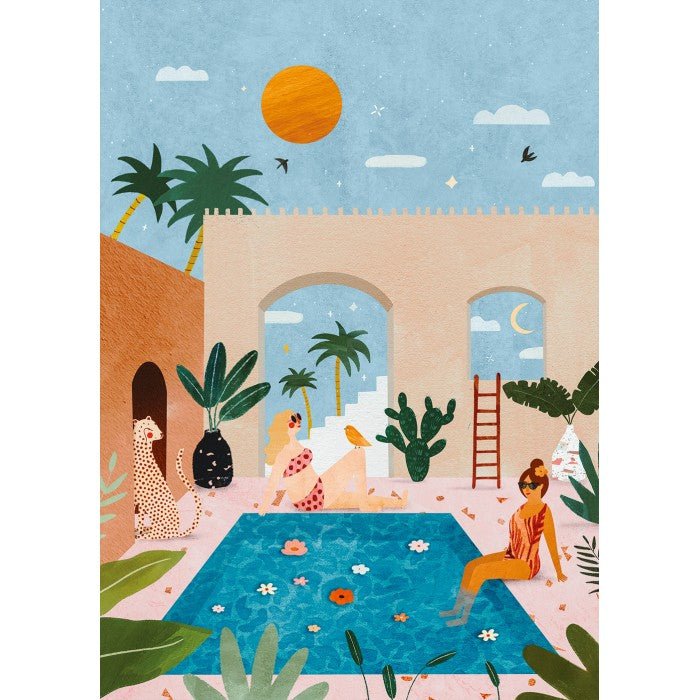 Puzzle - Swimming Pool - Laura Lhuillier - 1000 pieces - Musgo Bazar