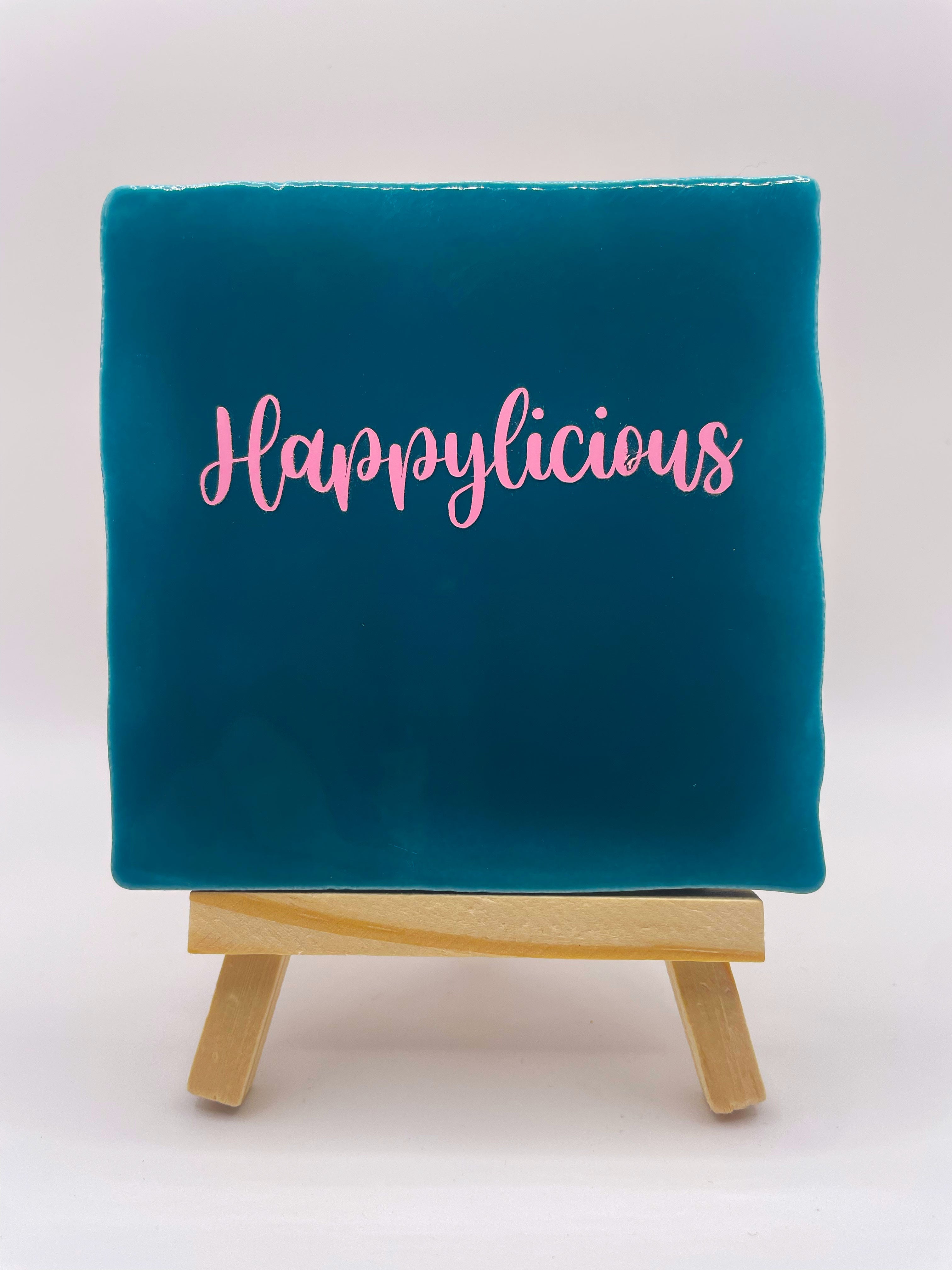 Quote Tile 'Happylicious' - Musgo Bazar