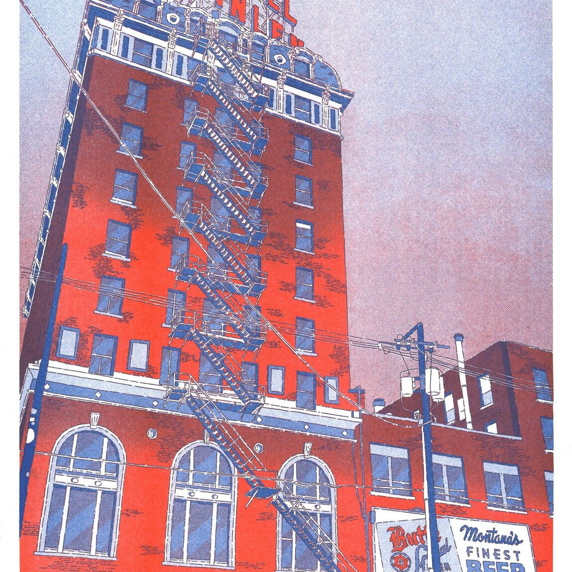 Riso Art Print - Mathieu Surrel - Nowhere in the USA - Musgo Bazar