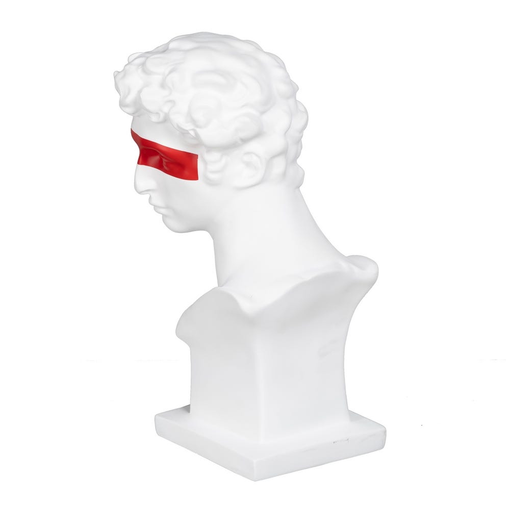Roman Bust Statue with Red Mask - Musgo Bazar