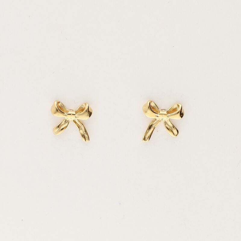 Small Bow Stud Earrings – Stainless Steel - Musgo Bazar