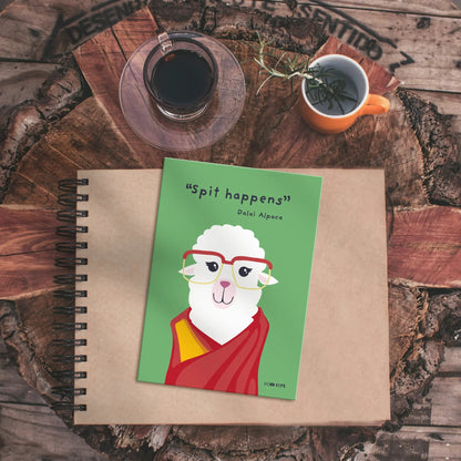 “Spit Happens” Postcard – Dalai Alpaca Edition - Musgo Bazar