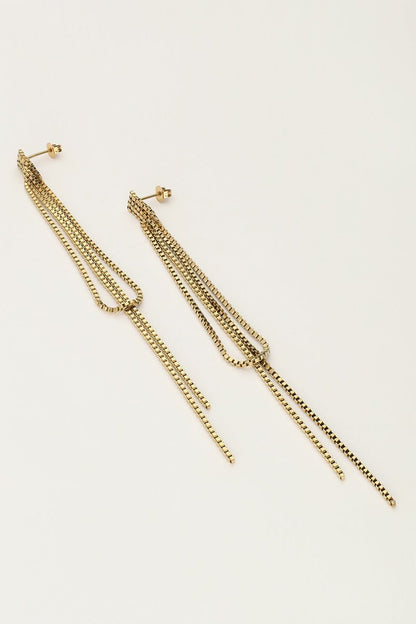 Starry Long Drop Earrings – Stainless Steel - Musgo Bazar