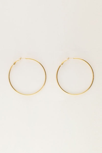 Thin Medium Hoop Earrings – Stainless Steel - Musgo Bazar