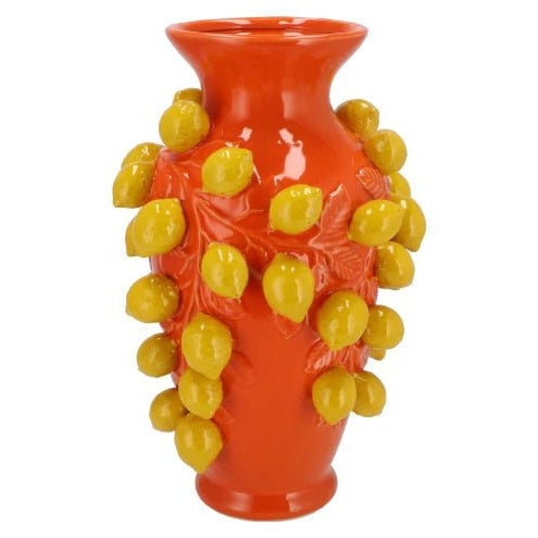 Vase - Fruit cilinder LEMON orange 24x38cm - Musgo Bazar
