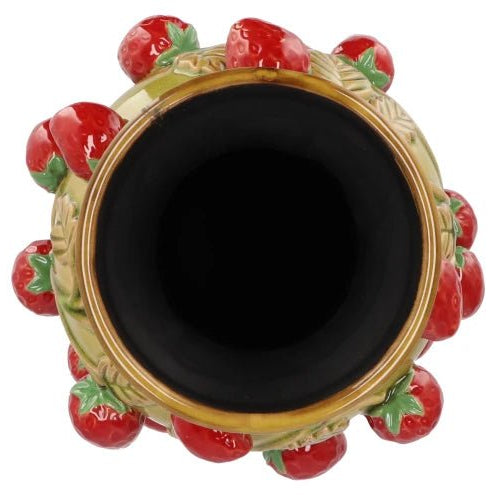 Vase - Fruit cilinder STRAWBERRY olive green 24x38cm - Musgo Bazar