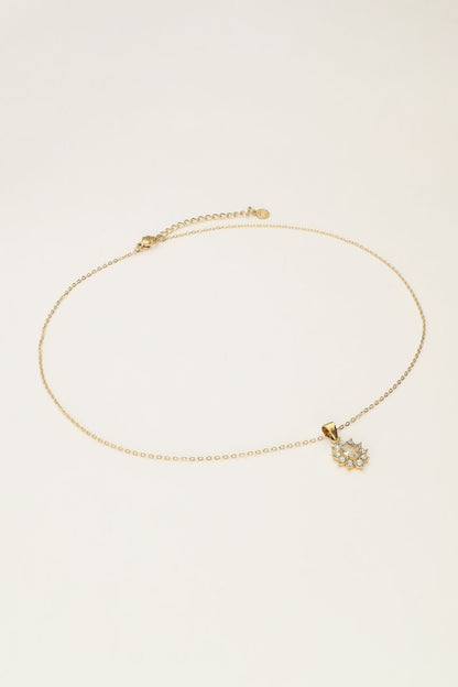 Vintage Necklace with Transparent Strass – Stainless Steel - Musgo Bazar